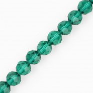 Perles à facettes rondes 12 mm Vert sarcelle