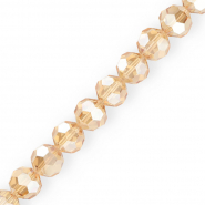 Perles à facettes rondes 16 mm Beige-revêtement brillant nacré