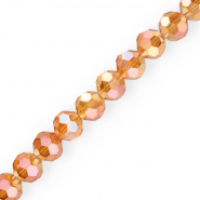 Perles à facettes ronde 14 mm Cognac-AB coating