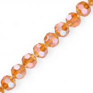 Perles à facettes rondes 16 mm Cognac-AB coating