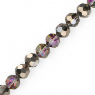 Perles à facettes ronde 14 mm Anthracite-AB coating