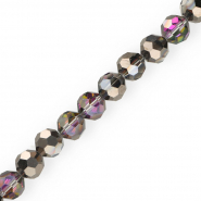 Perles à facettes rondes 16 mm Anthracite-AB coating