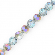 Perles à facettes ronde 14 mm Argenté-AB coating