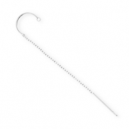 BY31&reg; Appr&ecirc;ts en acier Inox boucles d'oreilles&nbsp;/&nbsp;puces cr&eacute;oles avec anneau Argent&eacute;