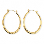 BY31® Apprêts en acier Inox boucles d'oreilles / puces créoles avec 7 anneaux Doré