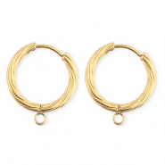 BY31&reg; Appr&ecirc;ts en acier Inox boucles d'oreilles&nbsp;/&nbsp;puces cr&eacute;oles torsad&eacute; avec anneau Dor&eacute;