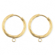 BY31&reg; Appr&ecirc;ts en acier Inox boucles d'oreilles&nbsp;/&nbsp;puces cr&eacute;oles torsad&eacute; avec anneau Dor&eacute;