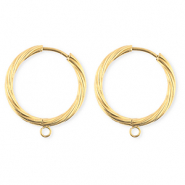 BY31&reg; Appr&ecirc;ts en acier Inox boucles d'oreilles&nbsp;/&nbsp;puces cr&eacute;oles torsad&eacute; avec anneau Dor&eacute;