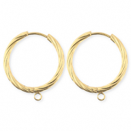 BY31&reg; Appr&ecirc;ts en acier Inox boucles d'oreilles&nbsp;/&nbsp;puces cr&eacute;oles torsad&eacute; avec anneau Dor&eacute;