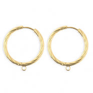 BY31&reg; Appr&ecirc;ts en acier Inox boucles d'oreilles&nbsp;/&nbsp;puces cr&eacute;oles torsad&eacute; avec anneau Dor&eacute;
