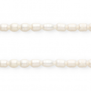 Perles d'eau douce imparfaites ovale 9-10mm Blanc naturel