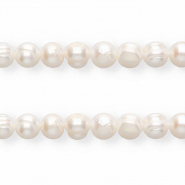 Perles d'eau douce imparfaites rond 9-10mm Blanc naturel