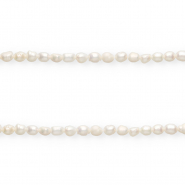 Perles d'eau douce imparfaites grain de riz 7x5mm"" Blanc naturel