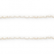 Perles d'eau douce imparfaites grain de riz 6x4mm"" Blanc naturel