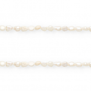 Perles d'eau douce imparfaites grain de riz 5x4mm"" Blanc naturel