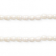Perles d'eau douce imparfaites grain de riz 11x9mm"" Blanc naturel