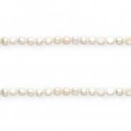 Perles d'eau douce imparfaites nugget oval 6-7mm Blanc naturel