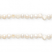 Perles d'eau douce imparfaites nugget rond 7-8mm Blanc naturel
