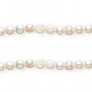 Perles d'eau douce imparfaites nugget rond  9mm Blanc naturel