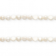 Perles d'eau douce imparfaites nugget ovale 10x9mm Blanc naturel