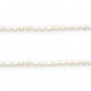 Perles d'eau douce imparfaites nugget rond 6-7x5mm Blanc naturel