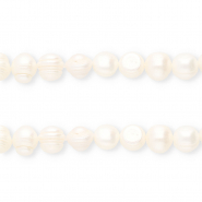 Perles d'eau douce imparfaites rond Blanc naturel