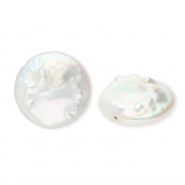 Perles d'eau douce imparfaites m&eacute;daillon Blanc nacr&eacute;