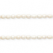 Perles d'eau douce imparfaites grain de riz 9x7-8mm"" Blanc naturel