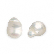 Perles d'eau douce imparfaites goutte haute lustre Natural blanc
