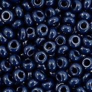 Rocailles Preciosa 6/0-33080 Opaque naturel-Bleu fonc&eacute; ultra