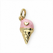 M&eacute;tal TQ laiton breloques glace Dor&eacute;-rose clair