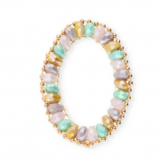 Pendentifs facett&eacute;es ovale Multicolore AB-dor&eacute;