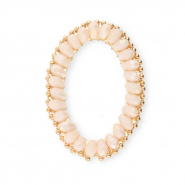 Pendentifs facett&eacute;es ovale Rose nude AB-dor&eacute;