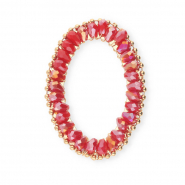 Pendentifs facett&eacute;es ovale Rouge AB-dor&eacute;