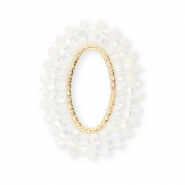 Pendentifs facett&eacute;es ovale Blanc AB-dor&eacute;