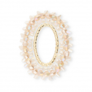 Pendentifs facett&eacute;es ovale Rose nude AB-blanc AB-dor&eacute;