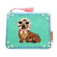 BY31&reg; Trousse teckel avec fleurs Vert menthe-marron-bleu clair-rose-blanc