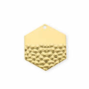 Breloques en acier Inox hexagone Doré
