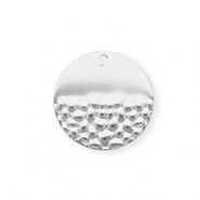 Breloques en acier Inox rond Argenté