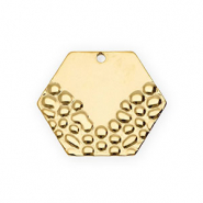 Breloques en acier Inox hexagone Doré
