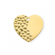 Breloques en acier Inox coeur Dor&eacute;