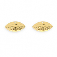 Appr&ecirc;ts en acier Inox boucles d'oreilles / puces d&rsquo;oreilles ovale avec anneau Dor&eacute;