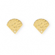 Appr&ecirc;ts en acier Inox boucles d'oreilles / puces d&rsquo;oreilles  avec anneau Dor&eacute;