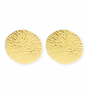 Appr&ecirc;ts en acier Inox boucles d'oreilles&nbsp;/&nbsp;puces d&rsquo;oreilles rond avec anneau Dor&eacute;