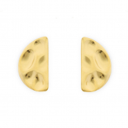 Appr&ecirc;ts en acier Inox boucles d'oreilles&nbsp;/&nbsp;puces d&rsquo;oreilles semi-circulaire avec anneau Dor&eacute;