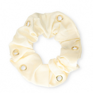 Elastique pour cheveux chouchou soyeux avec anneaux Beige-dor&eacute;