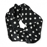 Elastique pour cheveux chouchou XL pois Noir-blanc