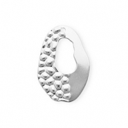 Breloques en acier Inox ovale Argent&eacute;