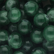 Perles en verre 12 mm Vert fonc&eacute;