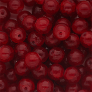 Perles en verre 8 mm Rouge bourgogne